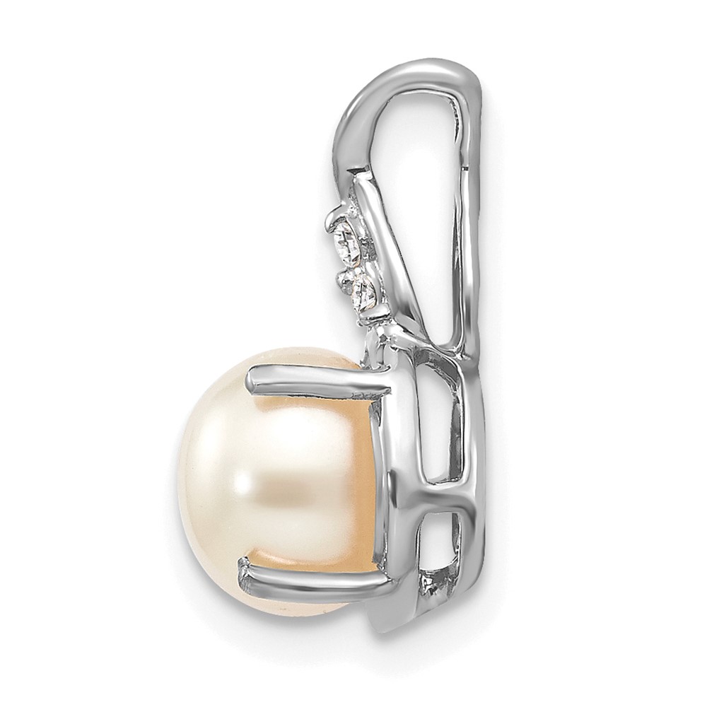 14K White Gold FWC Pearl and Diamond Pendant (PM3625-PL-003-WA)