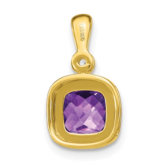 Cushion Gemstone & Diamond Pendants