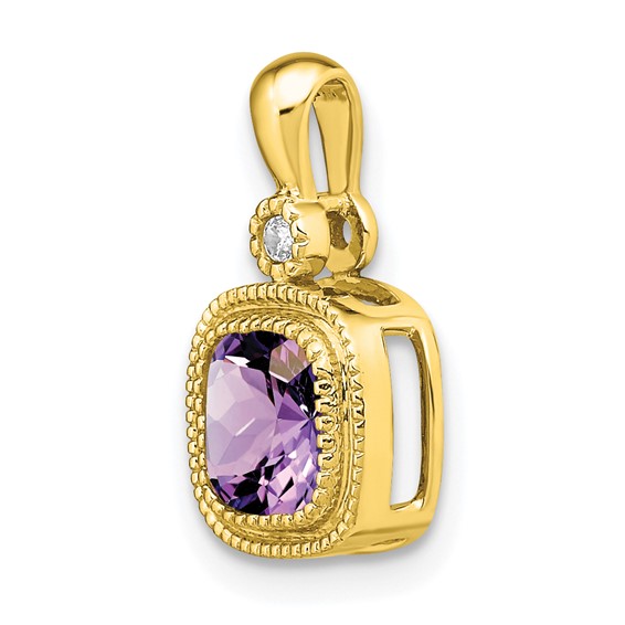 Cushion Gemstone & Diamond Pendants