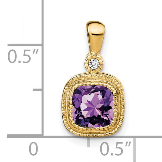 Cushion Gemstone & Diamond Pendants