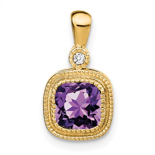 Cushion Gemstone & Diamond Pendants