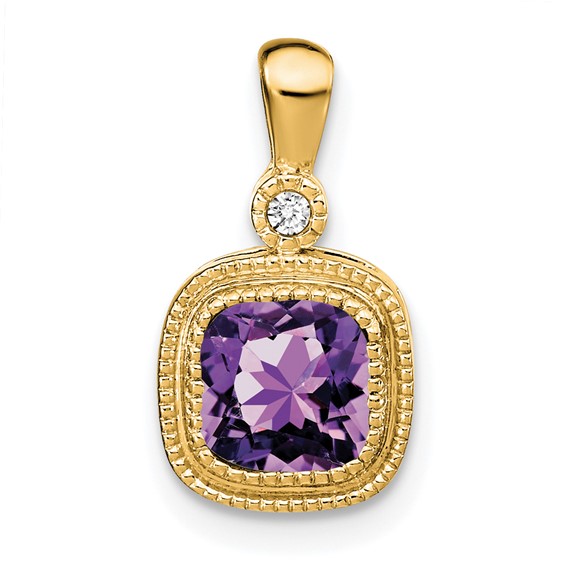 Cushion Gemstone & Diamond Pendants