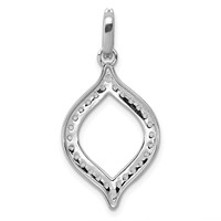 14K White Gold 0.50 Carat Lab Grown Diamond VS SI+ G+ Complete Fashion Open Pendant view 3