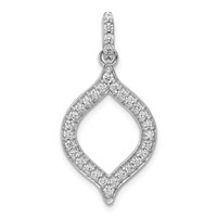 14K White Gold 0.50 Carat Lab Grown Diamond VS SI+ G+ Complete Fashion Open Pendant view 1