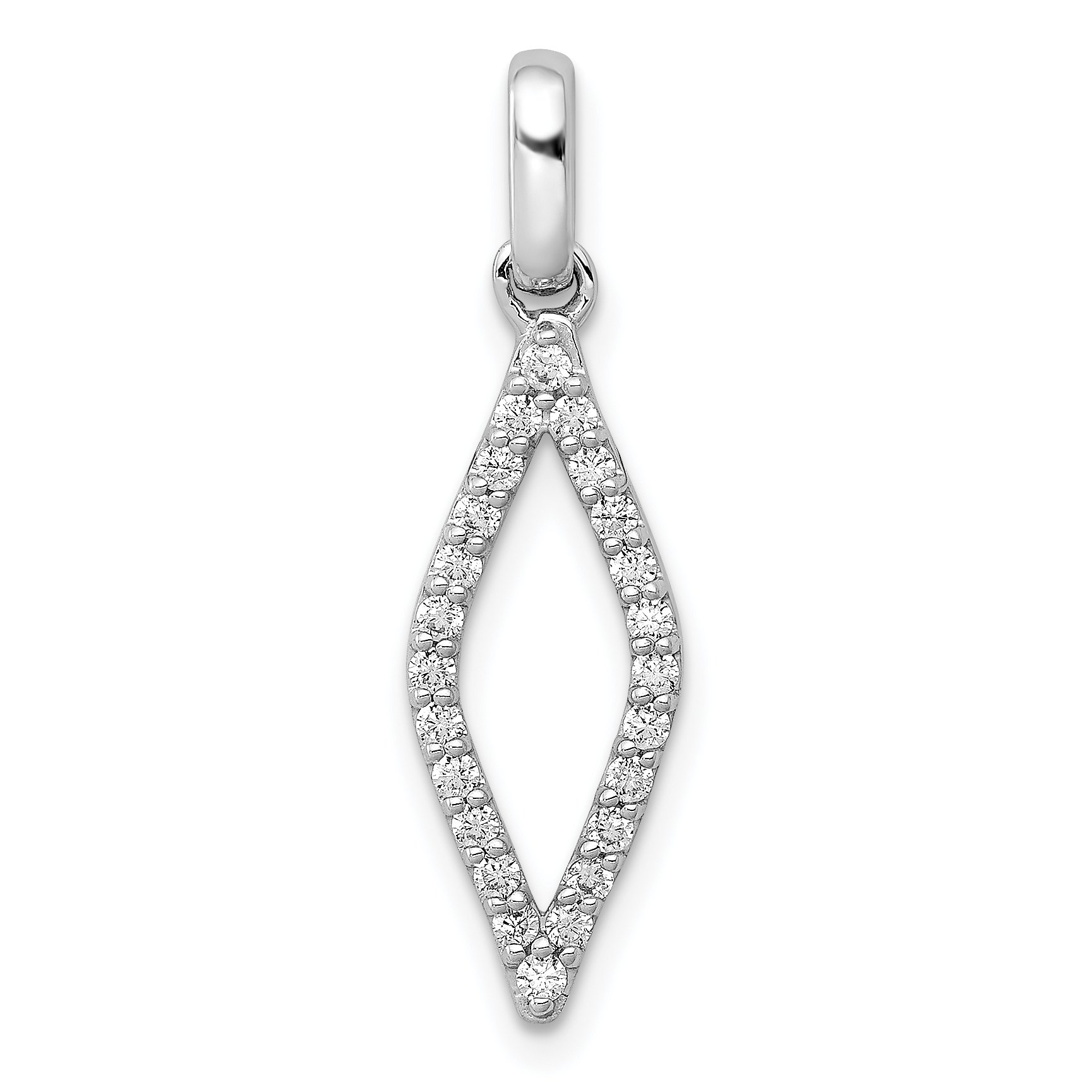 14k White Gold 1/4 carat Lab Grown Diamond VS/SI+ G+ Complete Fashion Geometric Pendant (PM3703-025-WLG)