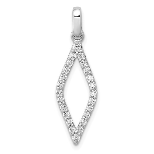14K White Gold 0.50 Carat Lab Grown Diamond VS SI+ G+ Complete Fashion Geometric Pendant