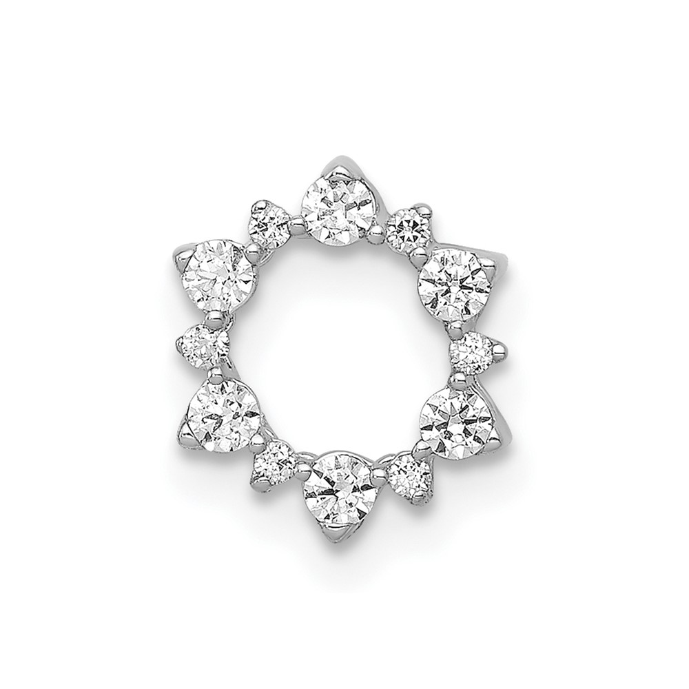 10k White Gold Diamond Fancy Circle Chain Slide (PM3704-020-1WA)