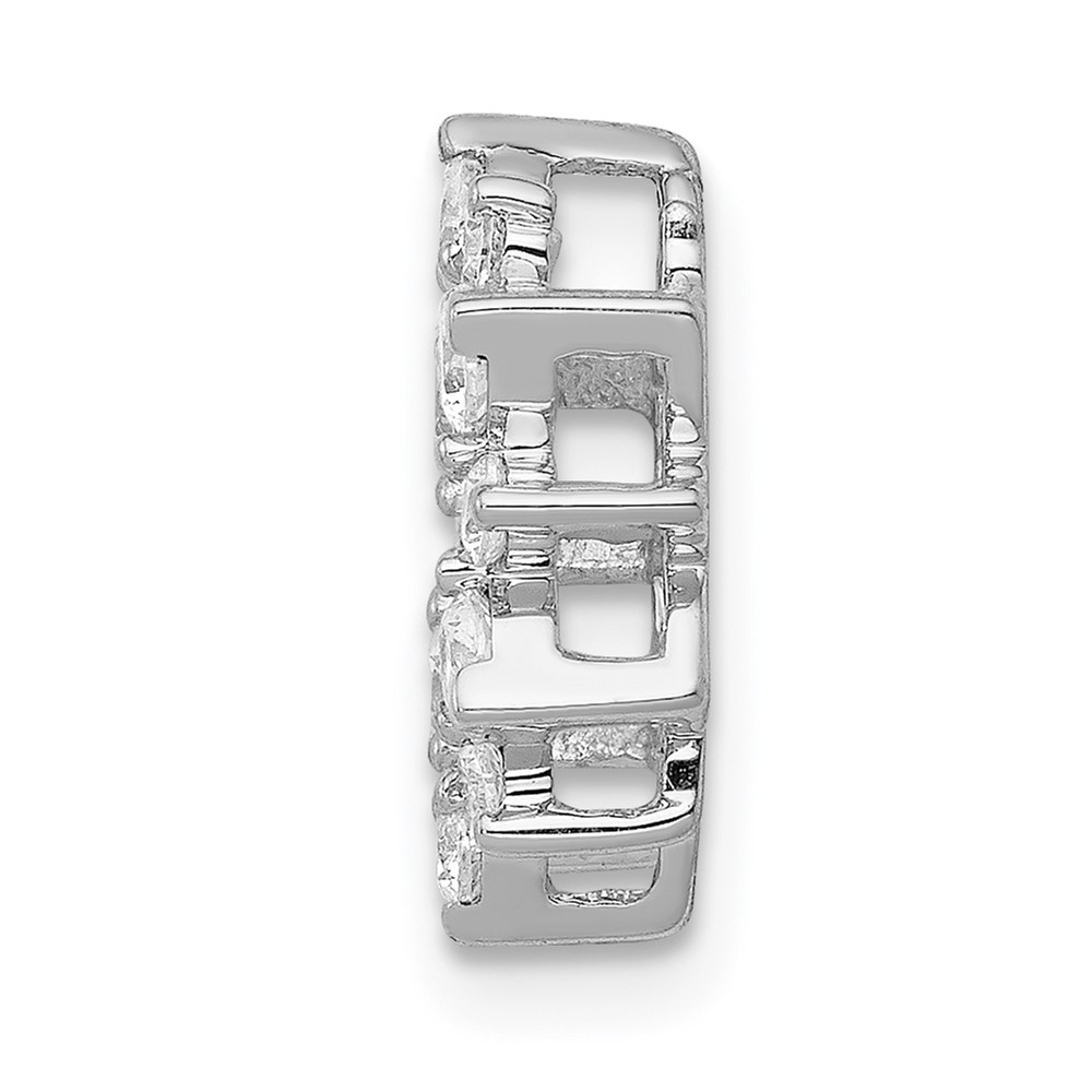 14k White Gold 1/2 carat Diamond Fancy Circle Chain Slide (PM3704-050-WA)