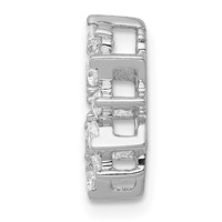 14K White Gold 0.50 Carat Lab Grown Diamond VS SI+ G+ Complete Fashion Circle Chain Slide Pendant view 2