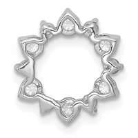 14K White Gold 0.50 Carat Lab Grown Diamond VS SI+ G+ Complete Fashion Circle Chain Slide Pendant view 3