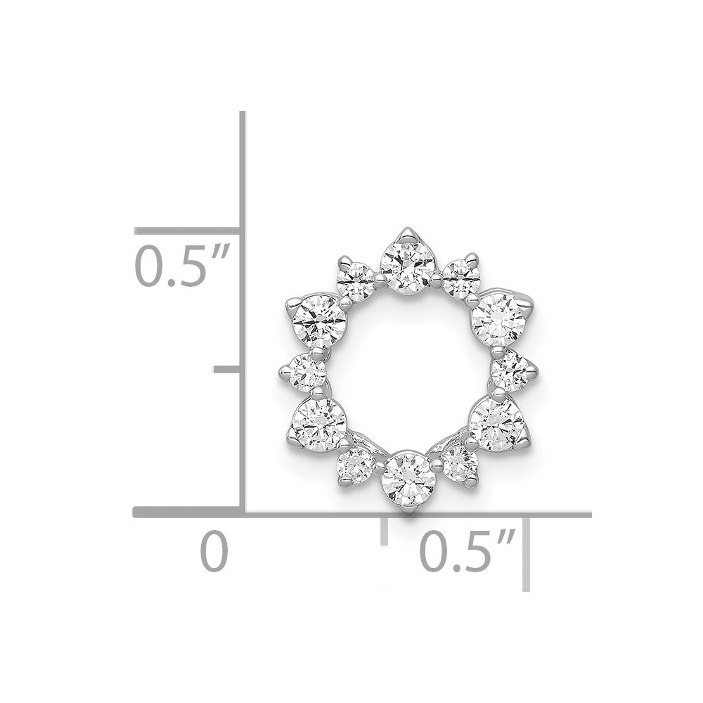 14k White Gold 1/2 carat Diamond Fancy Circle Chain Slide (PM3704-050-WA)