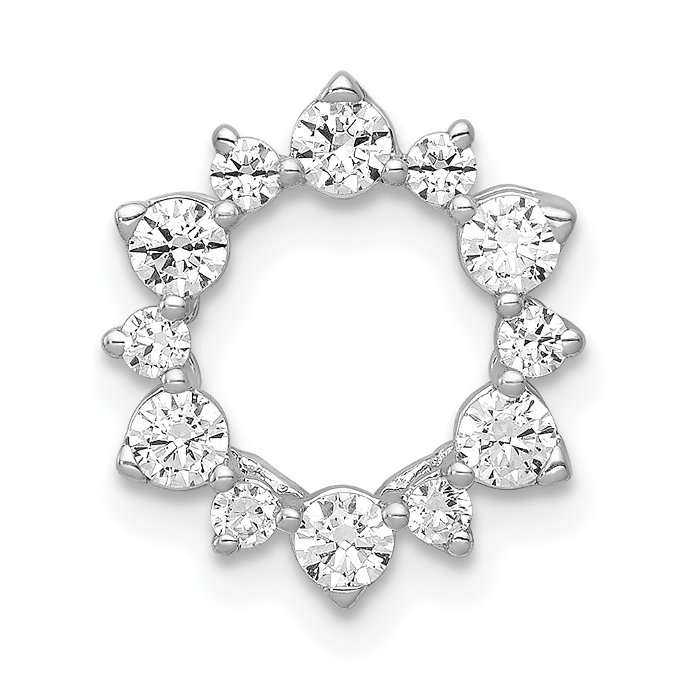 14k White Gold 1/2 carat Diamond Fancy Circle Chain Slide (PM3704-050-WA)