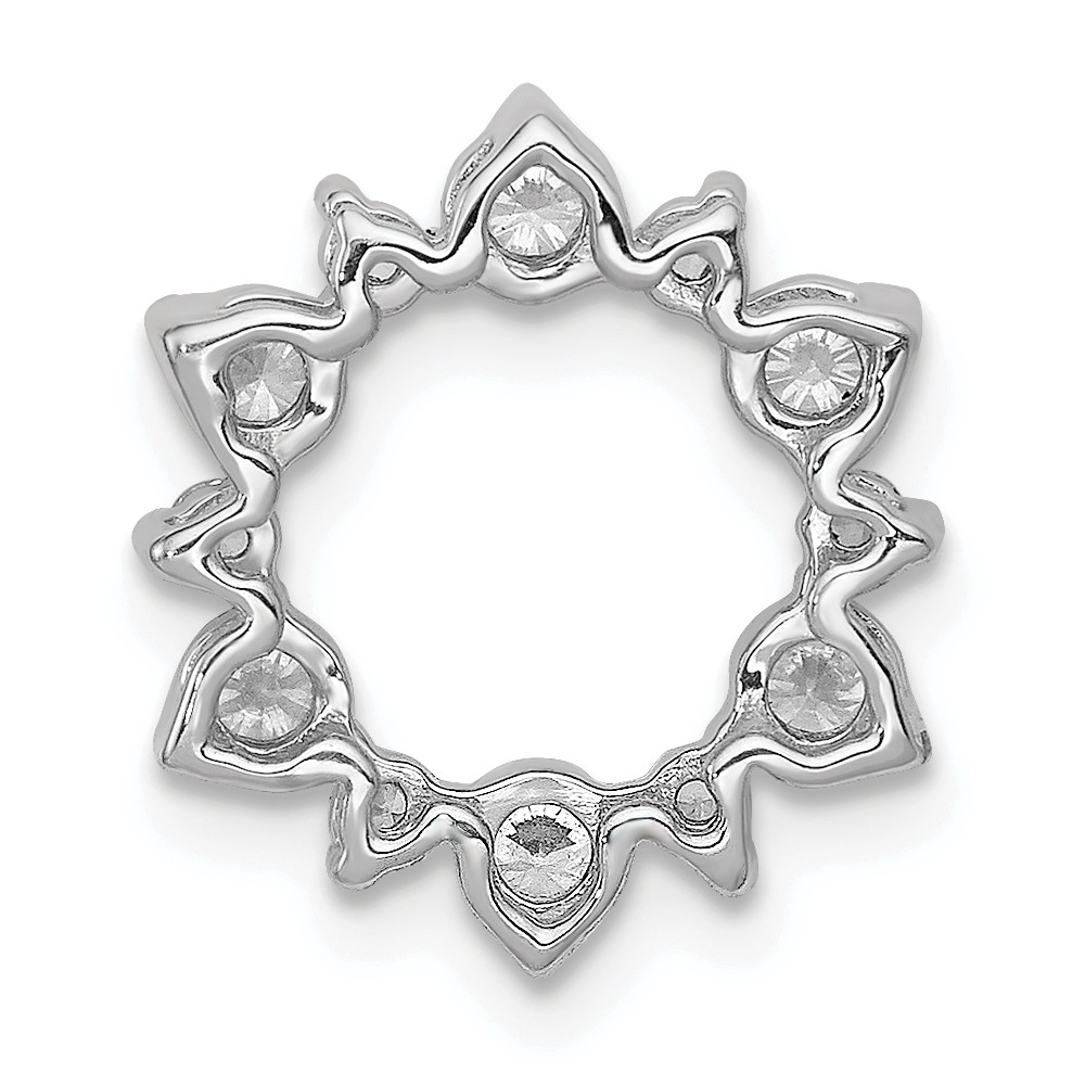 14k White Gold 5/8 carat Diamond Fancy Circle Chain Slide (PM3704-062-WA)