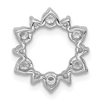 14K White Gold 0.62 Carat Lab Grown Diamond VS SI+ G+ Complete Fashion Circle Chain Slide Pendant view 3