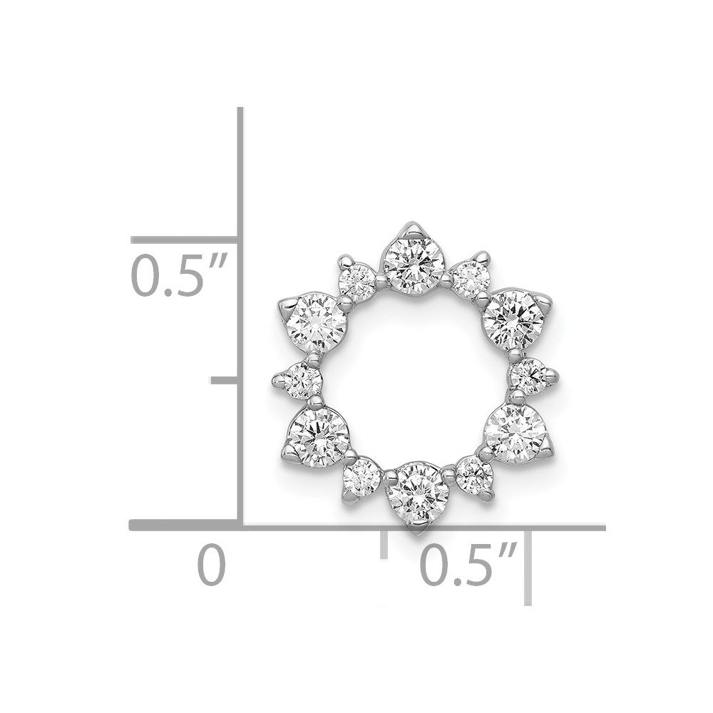 14k White Gold 5/8 carat Diamond Fancy Circle Chain Slide (PM3704-062-WA)