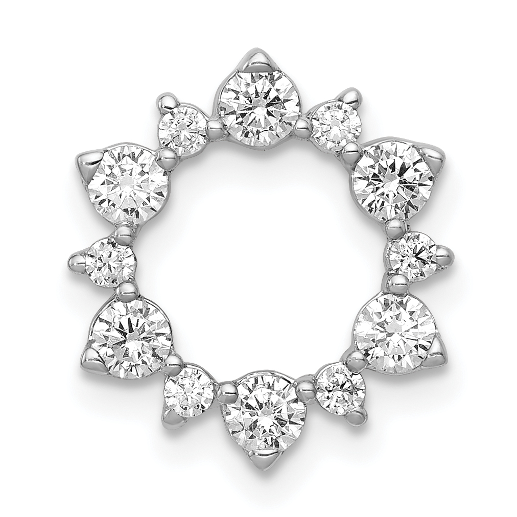 14k White Gold 5/8 carat Diamond Fancy Circle Chain Slide (PM3704-062-WA)