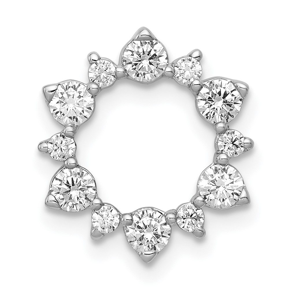 14k White Gold 5/8 carat Diamond Fancy Circle Chain Slide (PM3704-062-WA)