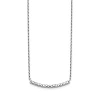 14K White Gold 0.25 Carat Lab Grown Diamond VS SI+ G+ Complete Curved Bar Necklace, 18" view 2