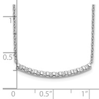14K White Gold 0.25 Carat Lab Grown Diamond VS SI+ G+ Complete Curved Bar Necklace, 18" view 3