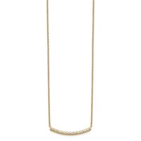 14K Yellow Gold 0.25 Carat Lab Grown Diamond VS SI+ G+ Complete Curved Bar Necklace, 18" view 2