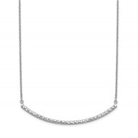 14K White Gold 0.50 Carat Lab Grown Diamond VS SI+ G+ Complete Curved Bar Necklace, 18" view 2