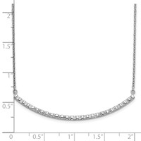 14K White Gold 0.50 Carat Lab Grown Diamond VS SI+ G+ Complete Curved Bar Necklace, 18" view 3