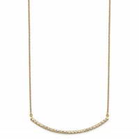 14K Yellow Gold 0.50 Carat Lab Grown Diamond VS SI+ G+ Complete Curved Bar Necklace, 18" view 2