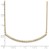 14K Yellow Gold 0.50 Carat Lab Grown Diamond VS SI+ G+ Complete Curved Bar Necklace, 18" view 3