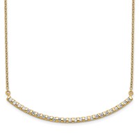 14K Yellow Gold 0.50 Carat Lab Grown Diamond VS SI+ G+ Complete Curved Bar Necklace, 18" view 1