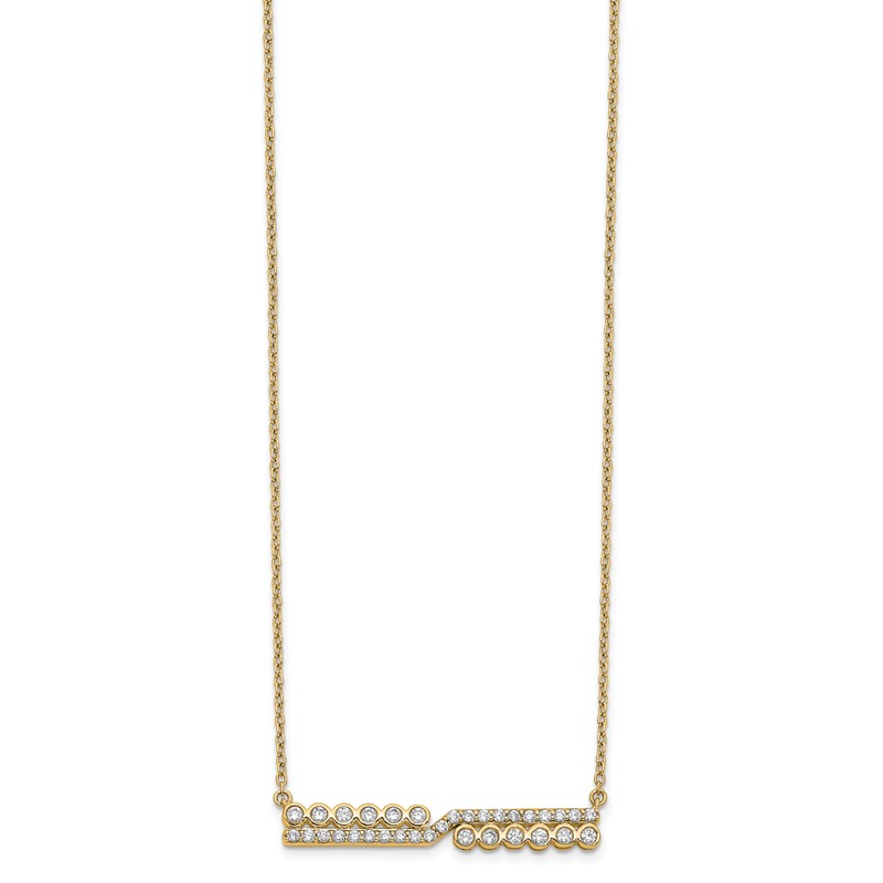 14K Lab Grown Diamond VS/SI+ G+ Bar Necklace