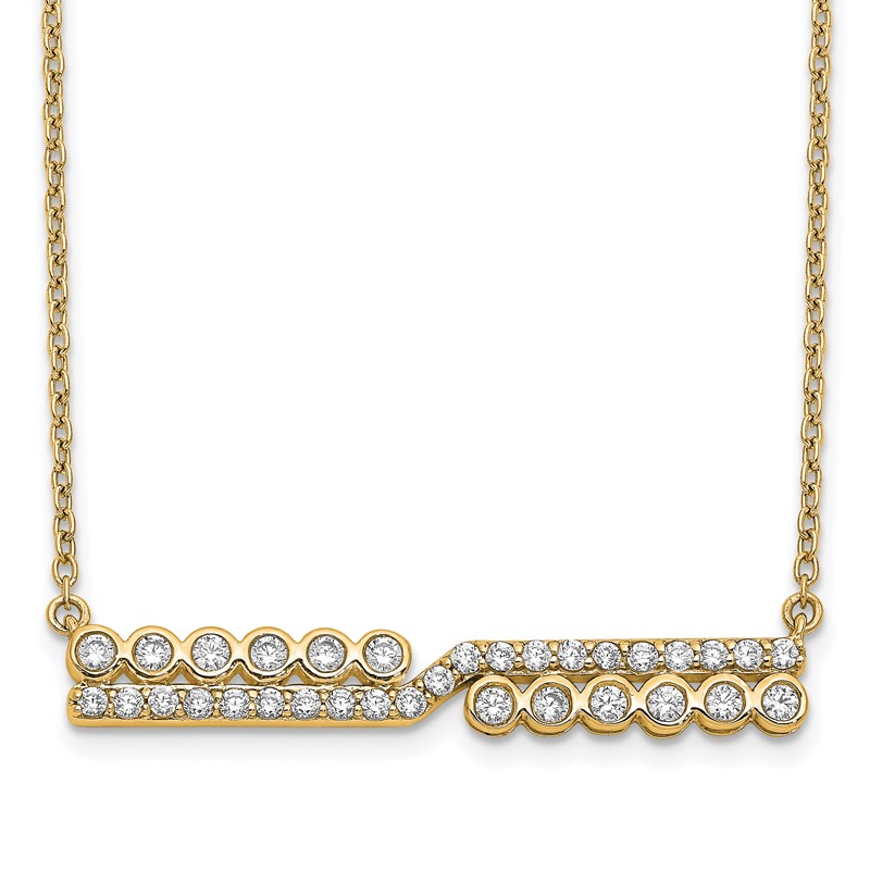 14K Lab Grown Diamond VS/SI+ G+ Bar Necklace