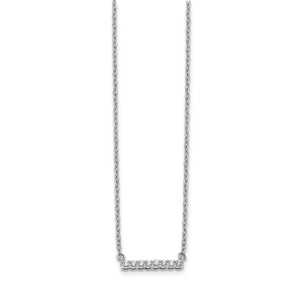 10k White Gold Diamond Bar 18 inch Necklace (PM3738-010-1WA)