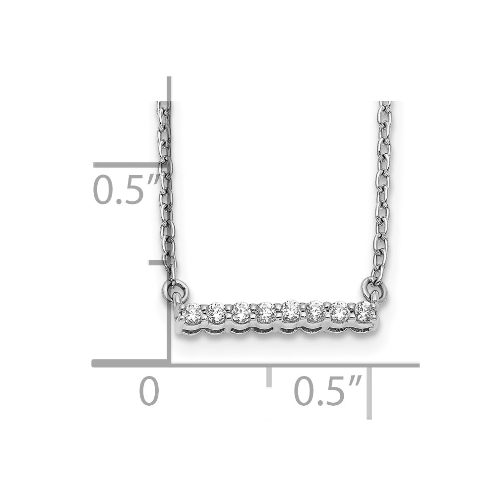 10k White Gold Diamond Bar 18 inch Necklace (PM3738-010-1WA)