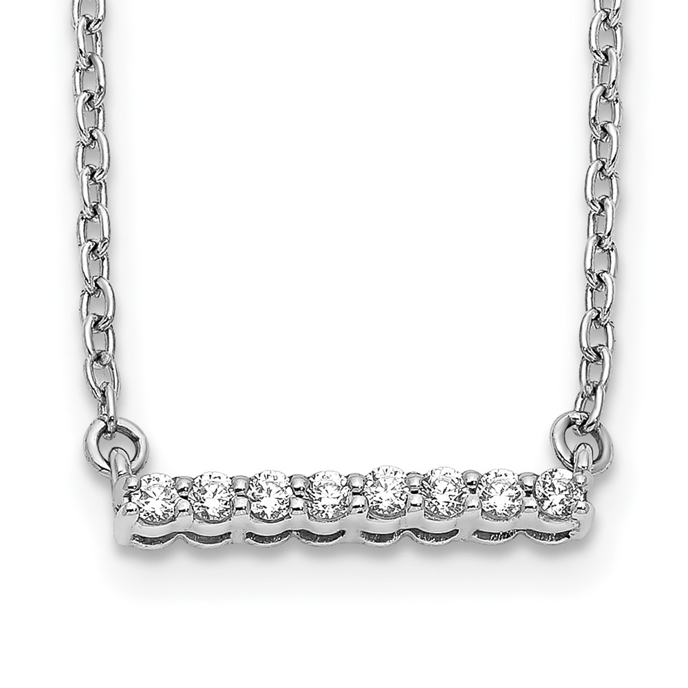 10k White Gold Diamond Bar 18 inch Necklace (PM3738-010-1WA)