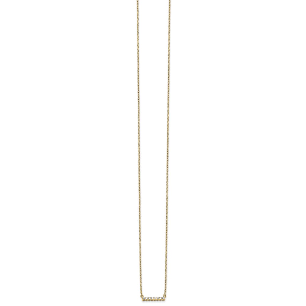 14k Polished 1/10 carat Diamond Bar 18 inch Necklace (PM3738-010-YA)