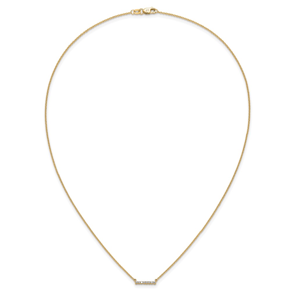 14k Polished 1/10 carat Diamond Bar 18 inch Necklace (PM3738-010-YA)
