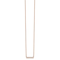 14K Rose Gold 0.25 Carat Lab Grown Diamond VS SI+ G+ Complete Bar Necklace, 18" view 2
