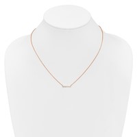 14K Rose Gold 0.25 Carat Lab Grown Diamond VS SI+ G+ Complete Bar Necklace, 18" view 4