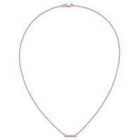 14K Rose Gold 0.25 Carat Lab Grown Diamond VS SI+ G+ Complete Bar Necklace, 18" view 5