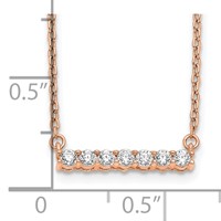 14K Rose Gold 0.25 Carat Lab Grown Diamond VS SI+ G+ Complete Bar Necklace, 18" view 3