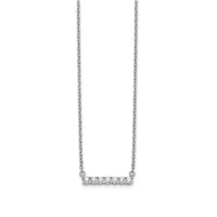 14K White Gold 0.25 Carat Lab Grown Diamond VS SI+ G+ Complete Bar Necklace, 18" view 2
