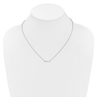 14K White Gold 0.25 Carat Lab Grown Diamond VS SI+ G+ Complete Bar Necklace, 18" view 4
