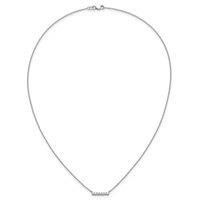 14K White Gold 0.25 Carat Lab Grown Diamond VS SI+ G+ Complete Bar Necklace, 18" view 5