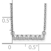 14K White Gold 0.25 Carat Lab Grown Diamond VS SI+ G+ Complete Bar Necklace, 18" view 3