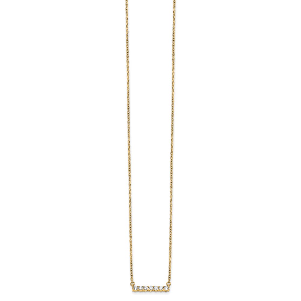 14k Polished 1/4 carat Diamond Bar 18 inch Necklace (PM3738-025-YA)