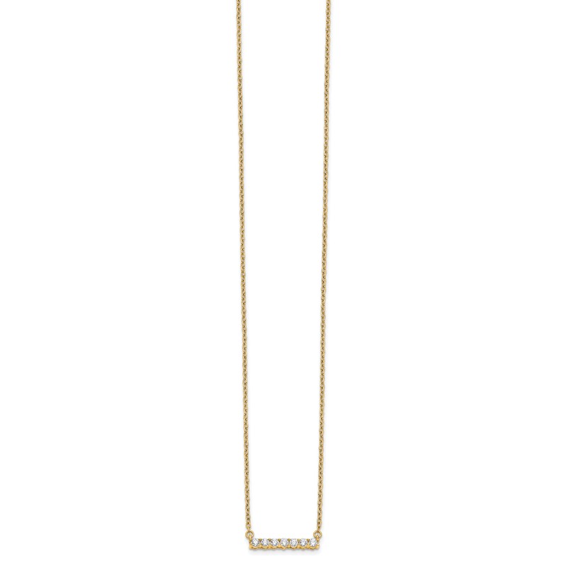 14k 1/4 carat Lab Grown Diamond VS/SI+ G+ Complete 18 inch Bar Necklace