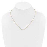 14K Yellow Gold 0.25 Carat Lab Grown Diamond VS SI+ G+ Complete Bar Necklace, 18" view 4