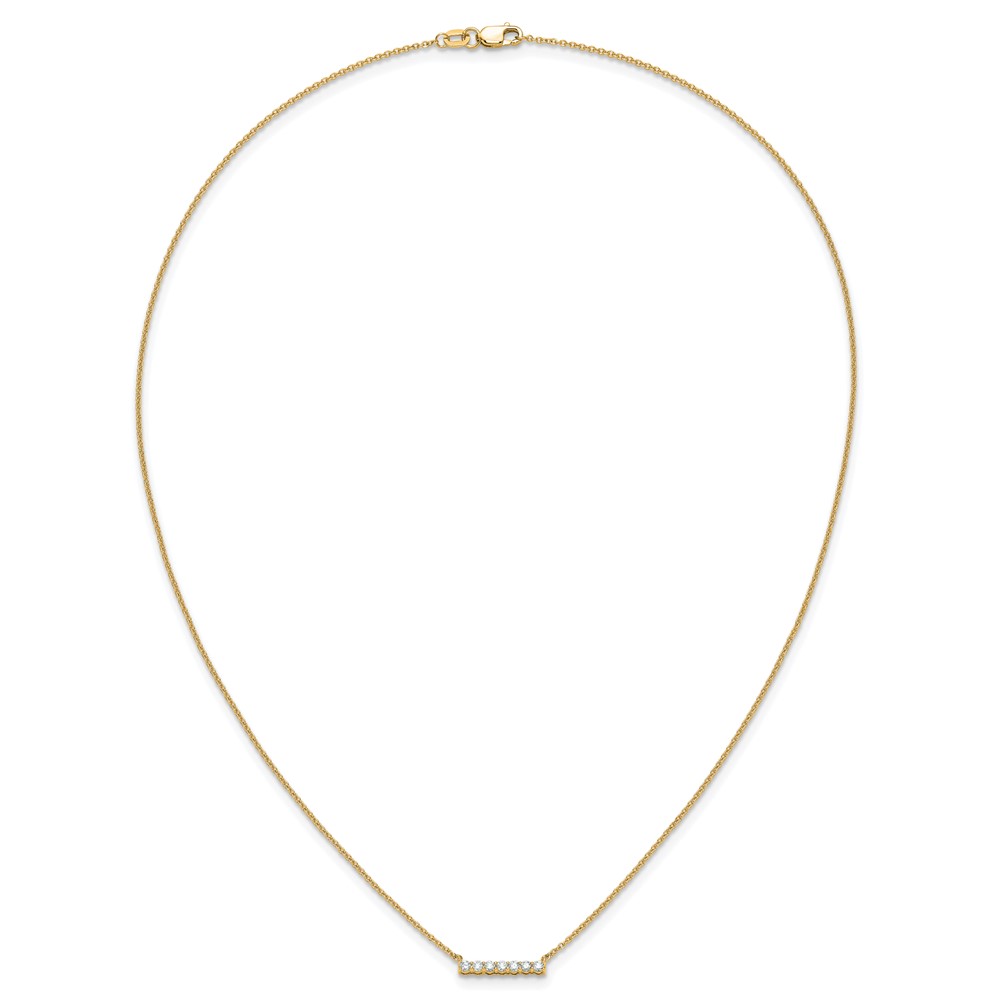 14k Polished 1/4 carat Diamond Bar 18 inch Necklace (PM3738-025-YA)