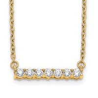 14K Yellow Gold 0.25 Carat Lab Grown Diamond VS SI+ G+ Complete Bar Necklace, 18" view 1