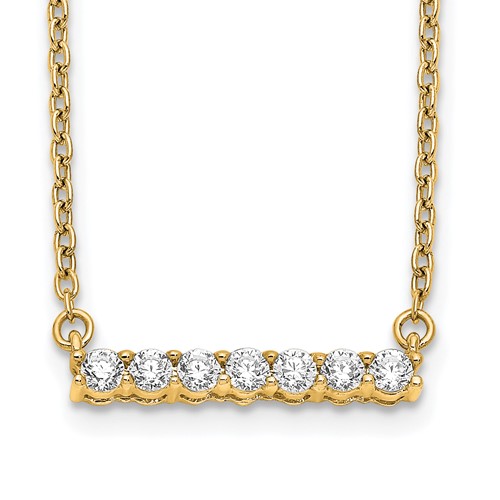 14K Yellow Gold 0.25 Carat Lab Grown Diamond VS SI+ G+ Complete Bar Necklace, 18"
